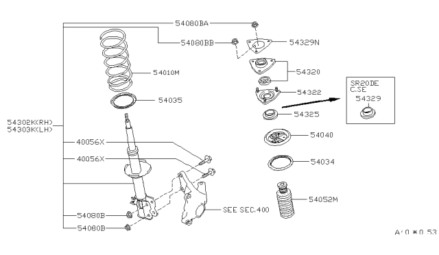 1995 Nissan 200SX Spring-Front Diagram for 54010-4B022