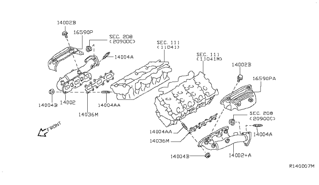 2016 Nissan NV Cover-Exhaust Manifold Diagram for 16590-EA210