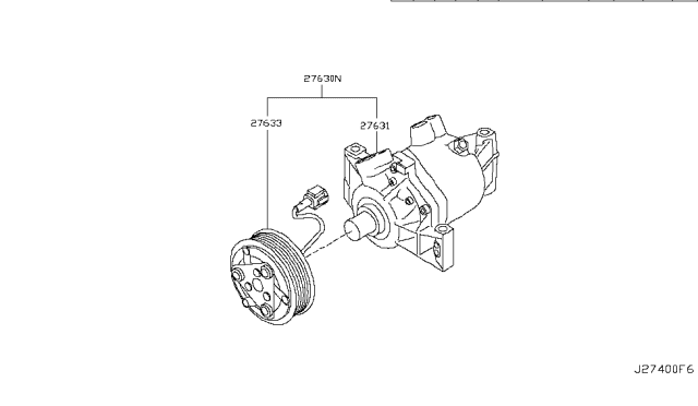 2012 Nissan Juke Compressor-Air Conditioner Diagram for 92600-1KC1C