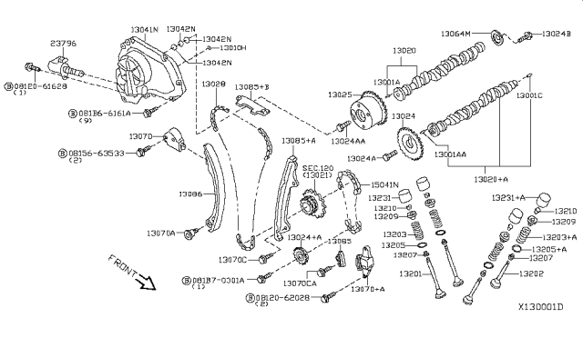 2012 Nissan Sentra Chain-CAMSHAFT Diagram for 13028-1KC0A