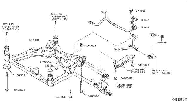 2016 Nissan Murano Front Suspension Diagram 1
