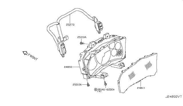 2010 Nissan GT-R Speedometer Assembly Diagram for 24820-JF32D