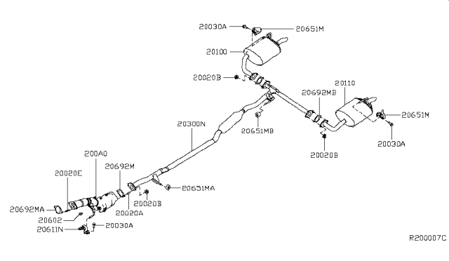 2019 Nissan Altima Gasket-Exhaust Diagram for 20692-1HA0A