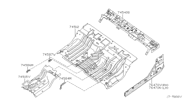 2013 Nissan Frontier Extension Assy-Sill Inner,LH Diagram for 76471-EA830