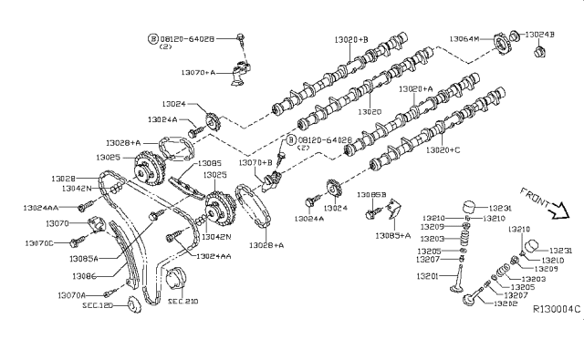 2015 Nissan Altima Chain-CAMSHAFT Diagram for 13028-3TA2A