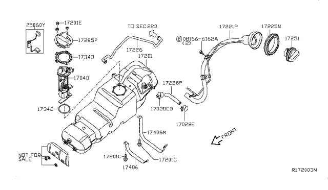 2014 Nissan Titan Complete Fuel Pump Diagram for 17040-ZQ60C