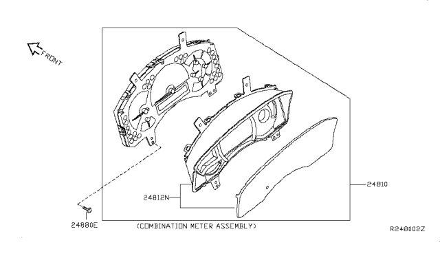 2013 Nissan Titan Speedometer Instrument Cluster Diagram for 24810-9GE0E