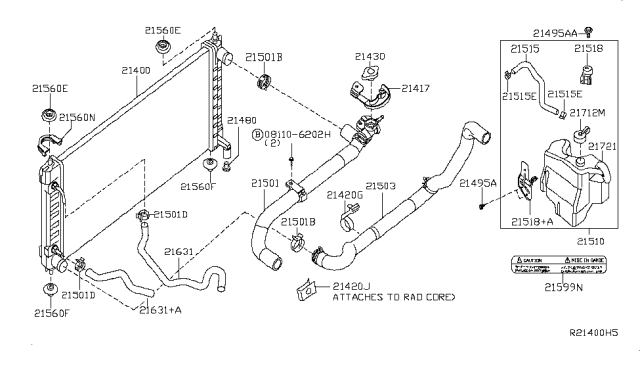 2013 Nissan Maxima Tank Assy-Reserve Diagram for 21711-ZN50A