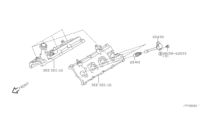 2006 Nissan Armada Ignition Coil Assembly Diagram for 22448-7S015