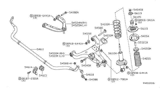 2008 Nissan Armada Spring-Front Diagram for 54010-7S102
