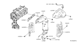 Diagram for 2017 Nissan Murano Exhaust Manifold Gasket - 14036-3KA0A