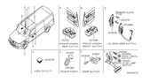 Diagram for 2021 Nissan NV Power Window Switch - 25401-1PA0C