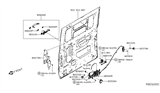 Diagram for Nissan NV Door Latch Assembly - 82500-1PA0C