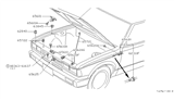 Diagram for Nissan 720 Pickup Hood Latch - 65610-H3500