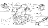 Diagram for Nissan Cube Body Mount Hole Plug - 01658-00613