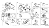 Diagram for Nissan GT-R Turn Signal Switch - 25560-KB51A