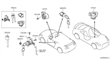 Diagram for Nissan 370Z Ignition Lock Assembly - 48700-JF00B
