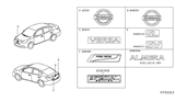 Diagram for Nissan Cube Emblem - 90892-BG00A