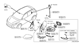 Diagram for Nissan Murano Car Mirror - 96321-9Y00C