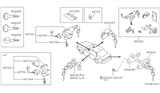 Diagram for 1991 Nissan Maxima Ignition Lock Assembly - 48700-85E25
