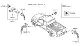Diagram for 2008 Nissan Xterra Ignition Lock Assembly - 48701-EA010