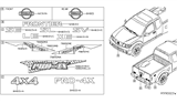 Diagram for Nissan Frontier Emblem - 62890-EA500
