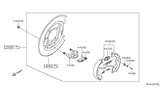 Diagram for Nissan Altima Brake Backing Plate - 44030-3TA6A