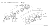Diagram for Nissan Van Alternator Pulley - 23150-17C00