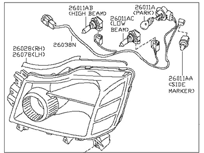 Nissan 26060-5RL0A Headlamp Assembly-Driver Side