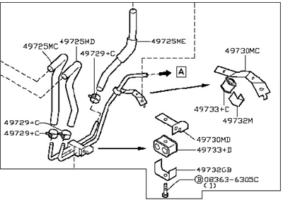 Nissan 350Z Power Steering Hose - 49790-CE320