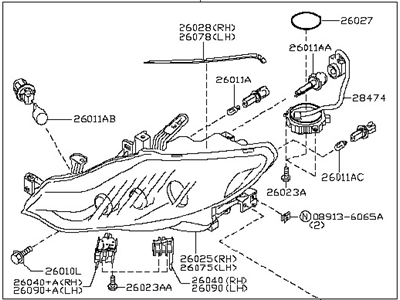 Nissan Murano Headlight - 26010-1AA2C