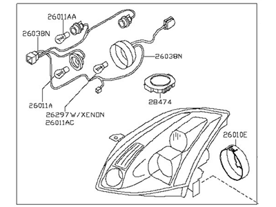 Nissan Maxima Headlight - 26010-ZA50A