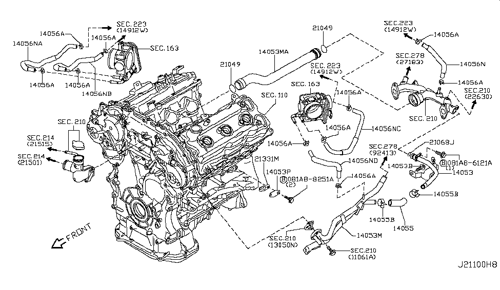 2008 Nissan 350Z Water Hose & Piping - Nissan Parts Deal