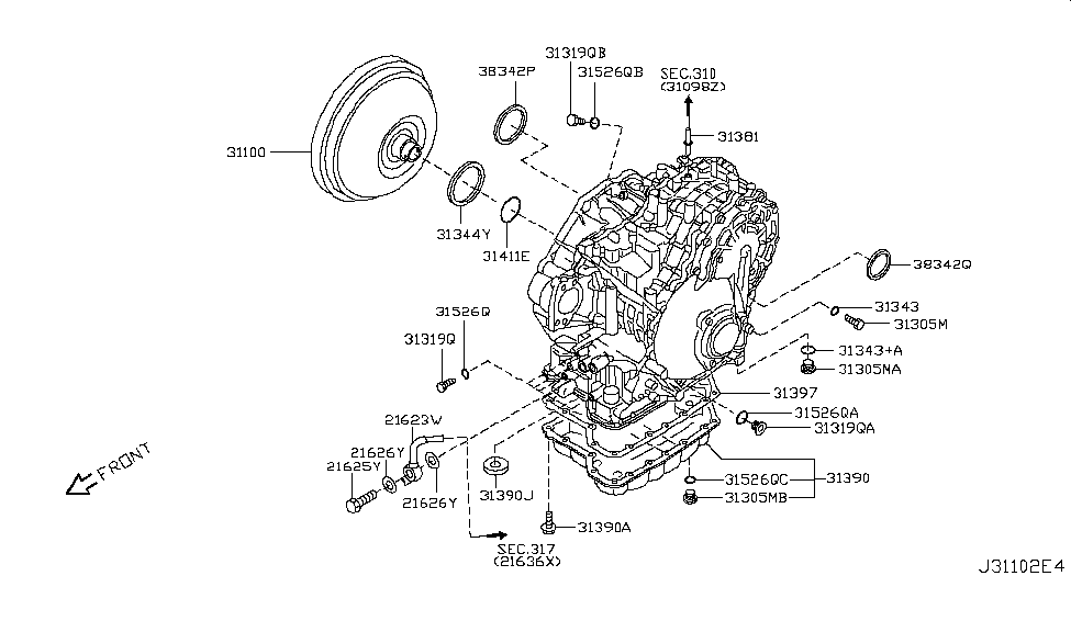 31100 1xf0b Genuine Nissan 311001xf0b Converter Assy Torque