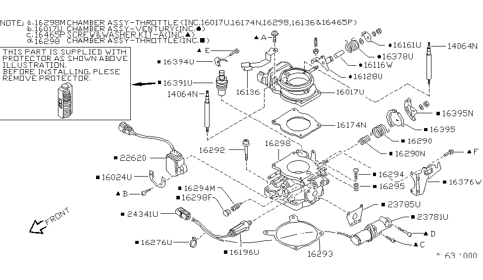 16118-75P10 | Genuine Nissan #1611875P10 THROTTLE BODY