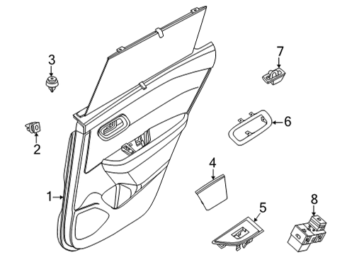 Nissan 829A0-6RL3A TRIM MODULE-REAR DOOR,RH