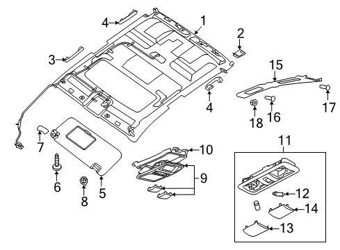 Nissan 26430-9FA3C LAMP ASSY MAP