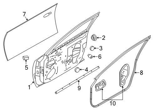 Nissan 80838-4RA0B Seal-Front Door PARTING RH