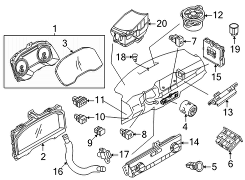 Nissan 24941-6RA4A DISPLAY UNIT-FRONT WINDOW