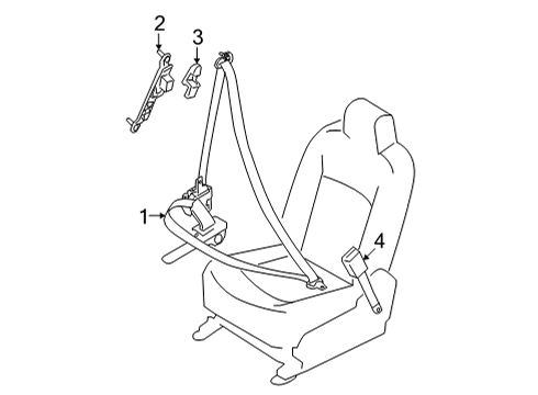 Nissan 86842-6RR8A Seat Belt Kit-Fr Seat Buckle, RH