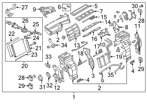 Nissan 27280-1LA0D EVAPOLATOR ASSY-FRONT