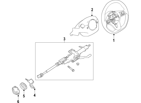 Nissan 48430-6CA2D WHEEL ASSY-STEERING, LESS PAD