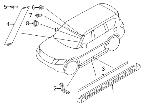 Nissan 76836-6JL2A FINISHER-FRONT PILLAR RH