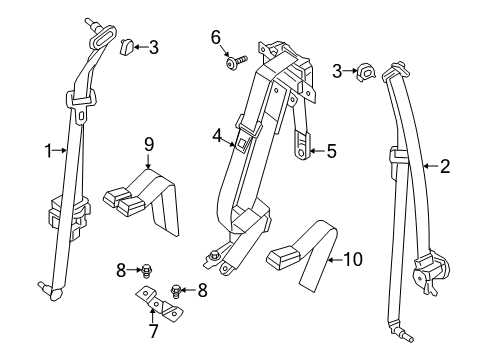 Nissan 88844-9FV8B Belt Assy-Tongue,Rear Seat RH