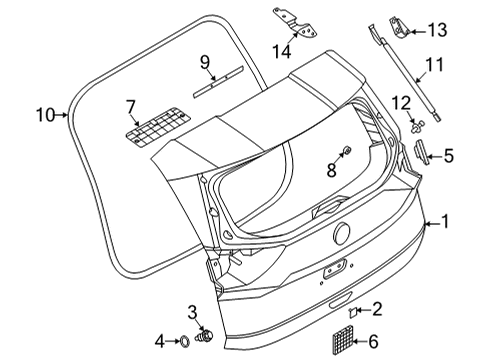 Nissan 90401-6RR0B HINGE ASSY-BACK DOOR,LH