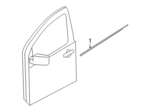 Nissan 80820-9BU0B MOULDING ASSY-FRONT DOOR OUTSIDE,RH