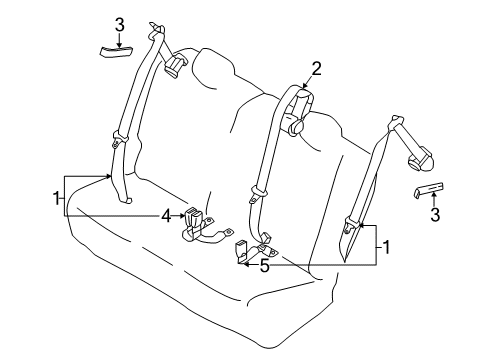 Nissan 88884-6WK9A Belt Assy-Rear Seat Tongue, Rh