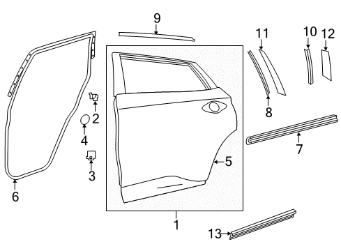 Nissan 82101-9UH1A DOOR ASSY-REAR,LH