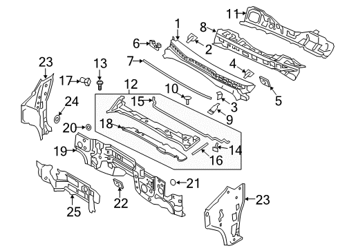 Nissan 66315-9FV0B EXTENSION COWL TOP