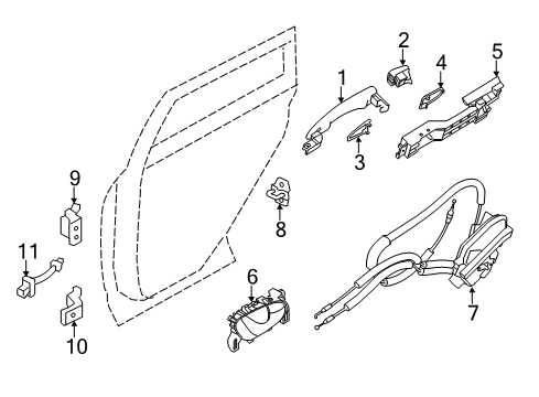 2021 Nissan Rogue Sport Rear Door Diagram 3